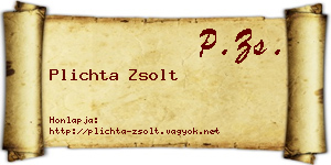 Plichta Zsolt névjegykártya